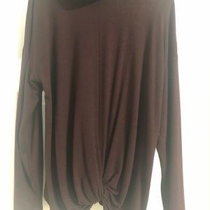 Jennifer Lopez Pullover Sweater Cow Neck Burgundy